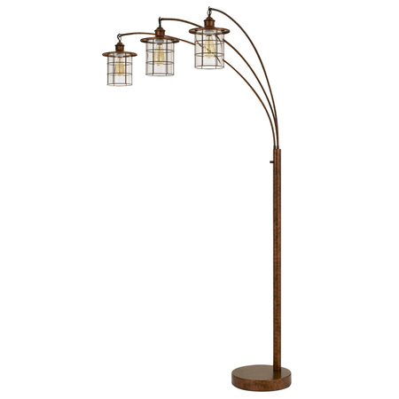 CAL LIGHTING Silverton Arc Floor Lamp With Glass Shades (Edison Bulbs Included) BO-2668-3L-RU